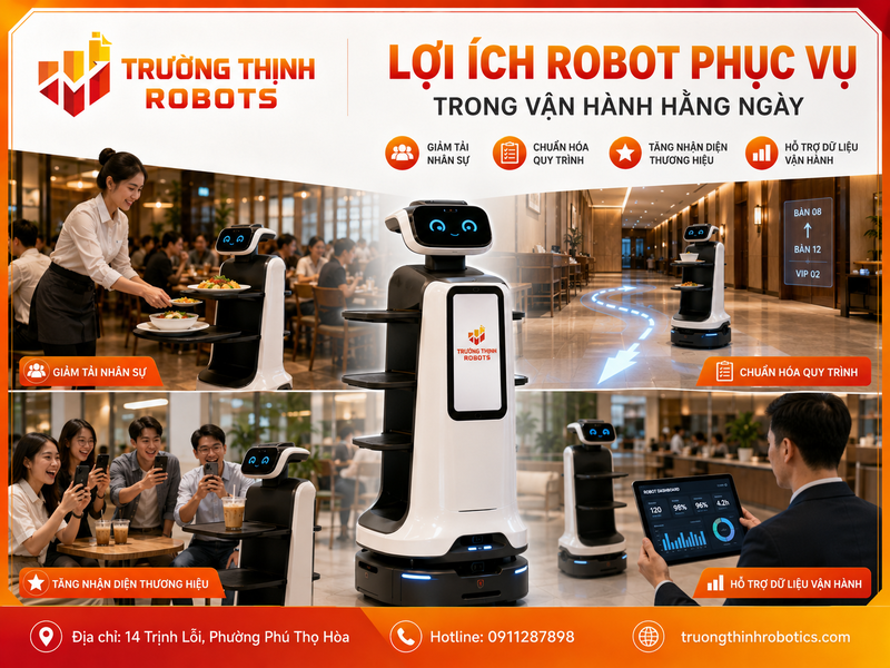 Lợi ích robot phục vụ trong vận hành hằng ngày