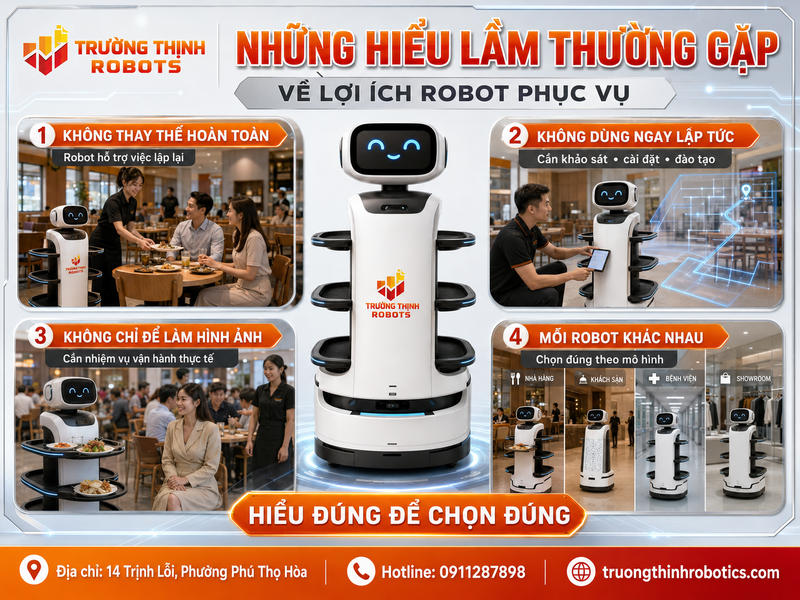 Những hiểu lầm thường gặp về lợi ích robot phục vụ