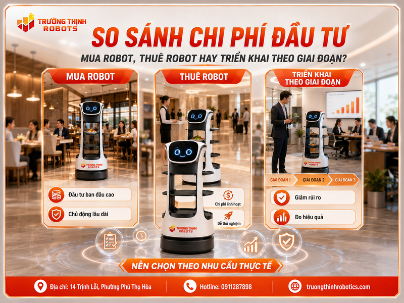 So sánh chi phí đầu tư: mua robot, thuê robot hay triển khai theo giai đoạn?