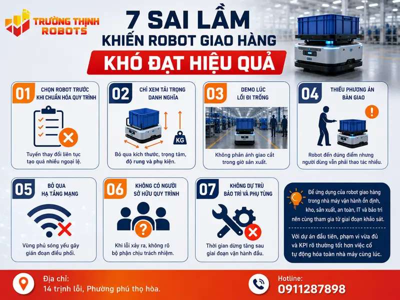 7 sai lầm khiến robot giao hàng khó đạt hiệu quả