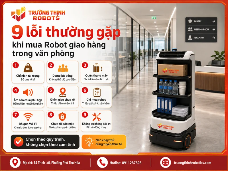 Quy trình khảo sát và demo Robot giao hàng trong văn phòng