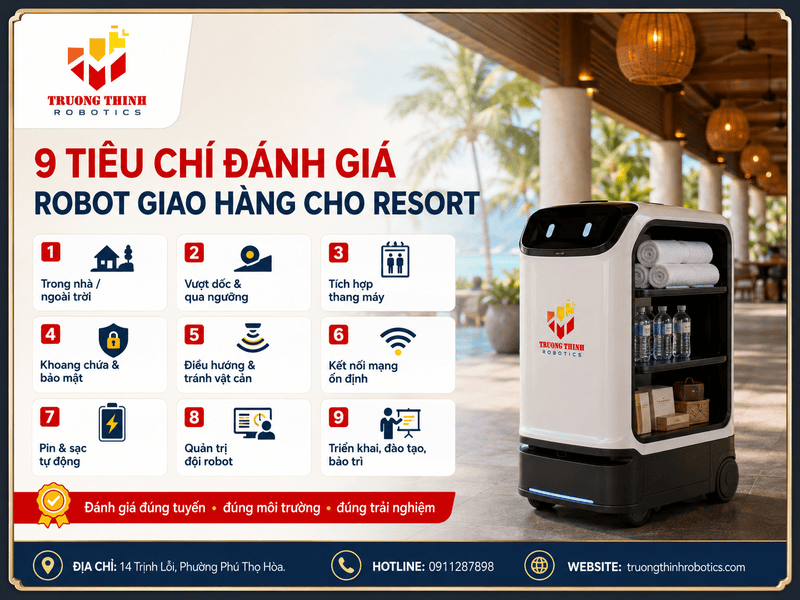9 tiêu chí đánh giá Robot giao hàng cho resort