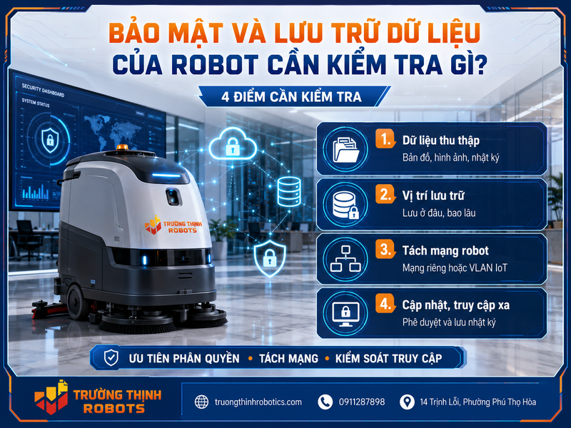 Bảo mật và lưu trữ dữ liệu của robot cần kiểm tra gì?
