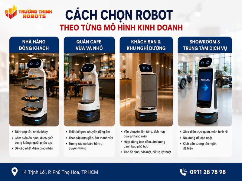Cách chọn robot theo từng mô hình kinh doanh