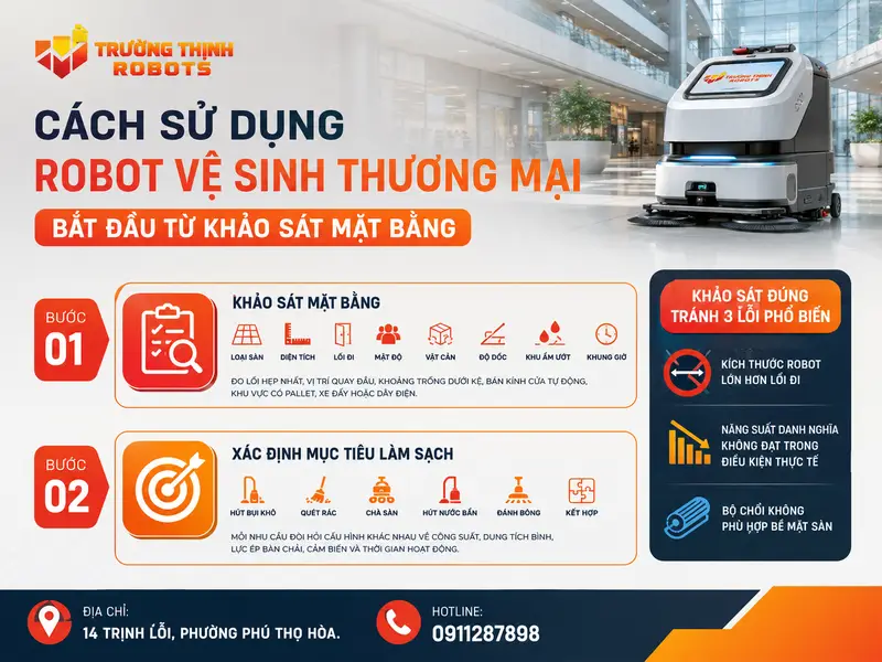 Cách sử dụng robot vệ sinh thương mại bắt đầu từ khảo sát mặt bằng