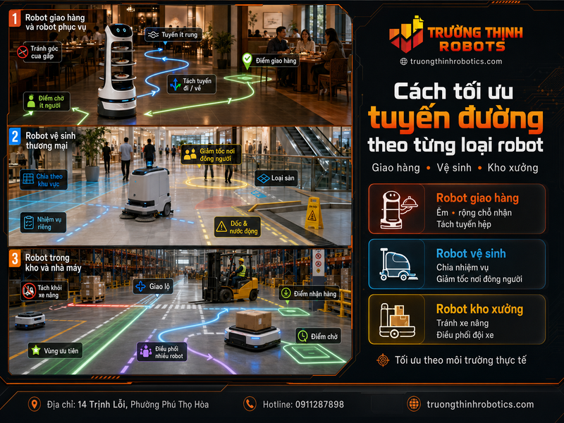 Cách tối ưu tuyến đường theo từng loại robot