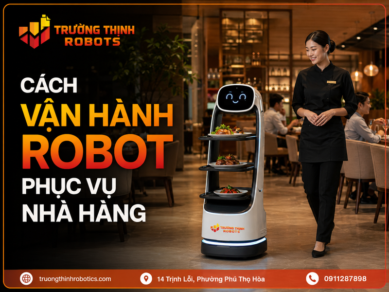 cách vận hành robot phục vụ nhà hàng