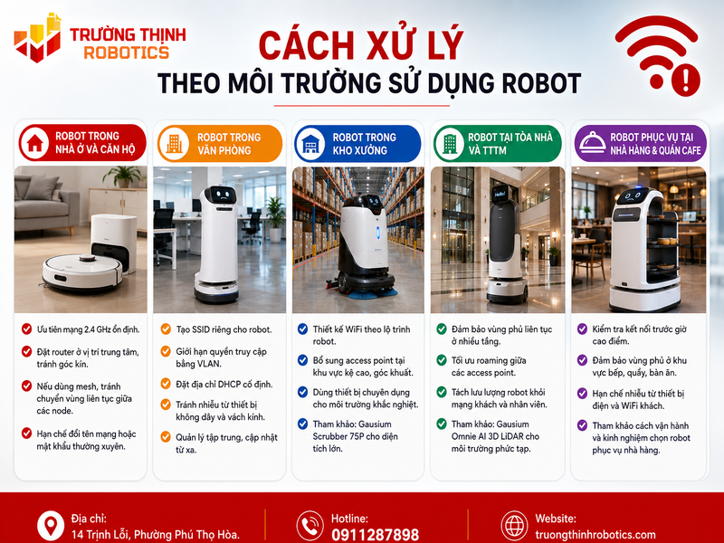 Cách xử lý theo môi trường sử dụng robot