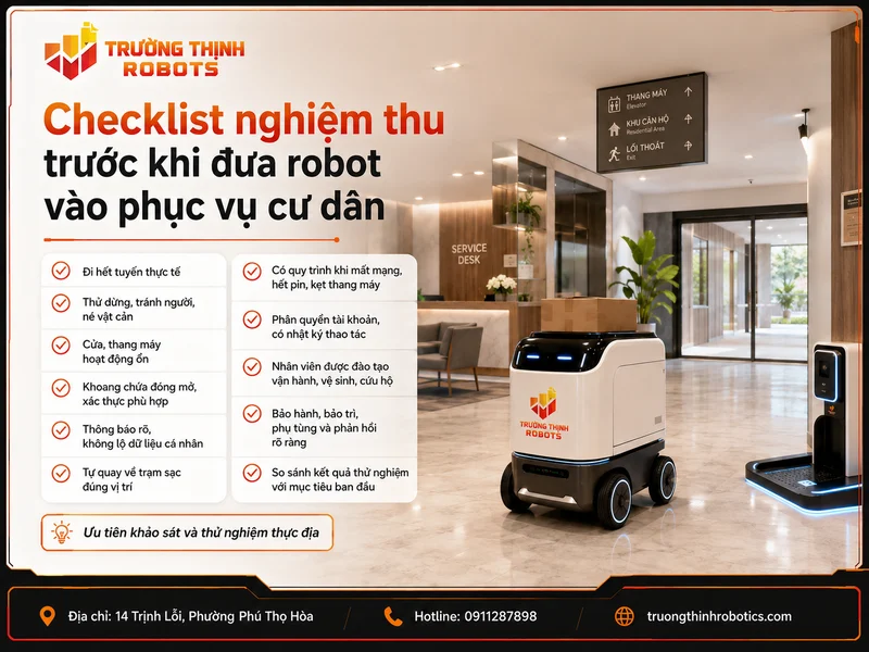 Checklist nghiệm thu trước khi đưa robot vào phục vụ cư dân
