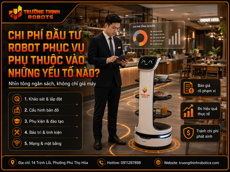 Chi phí đầu tư robot phục vụ phụ thuộc vào những yếu tố nào?
