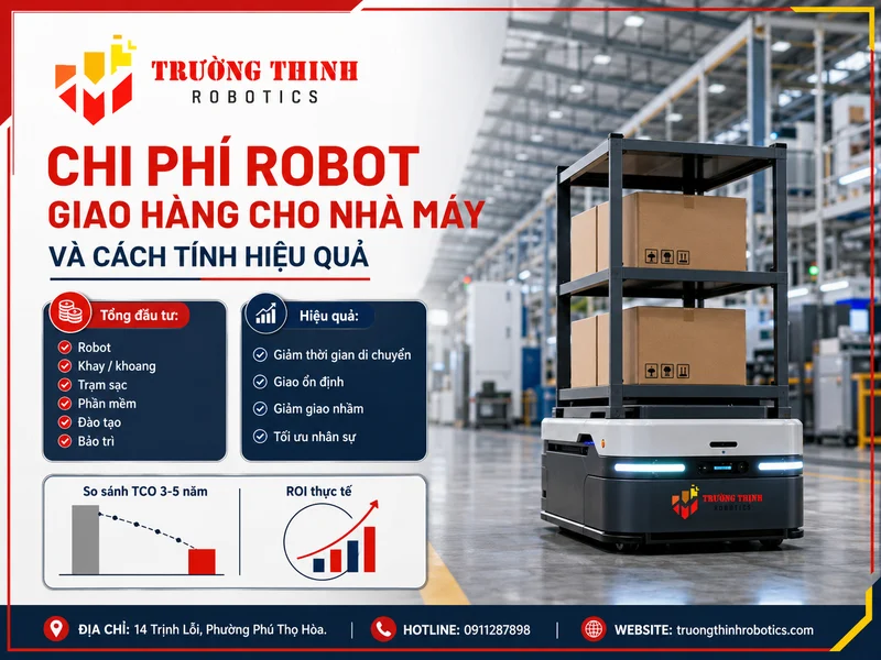 Chi phí robot giao hàng cho nhà máy và cách tính hiệu quả