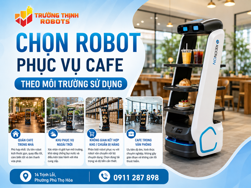Chọn robot phục vụ cafe theo môi trường sử dụng