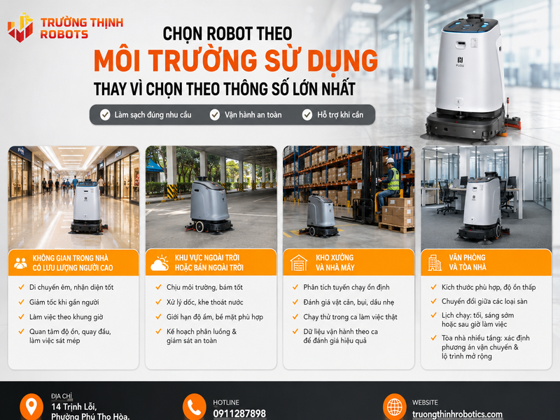 Chọn robot theo môi trường sử dụng thay vì chọn theo thông số lớn nhất