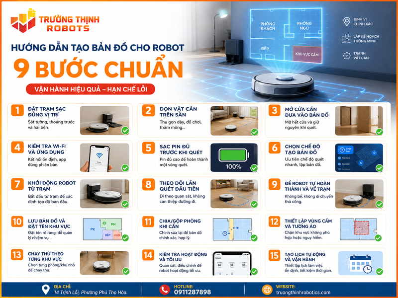 Chuẩn bị trước khi thực hiện hướng dẫn tạo bản đồ cho robot