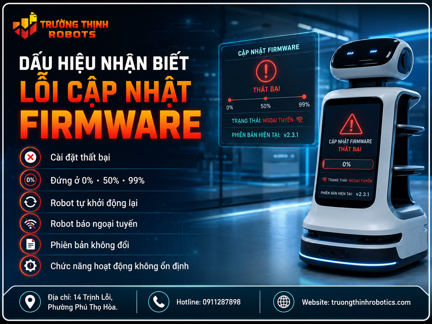 Dấu hiệu nhận biết lỗi cập nhật firmware