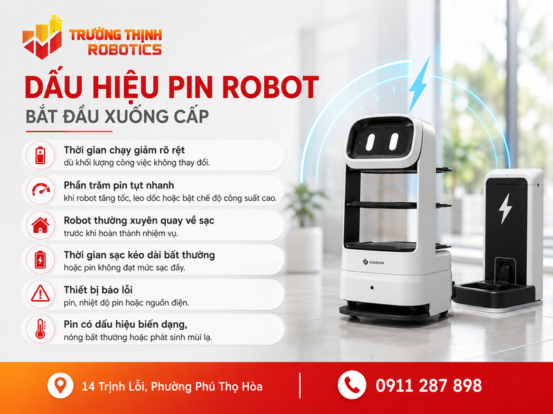 Dấu hiệu pin robot bắt đầu xuống cấp