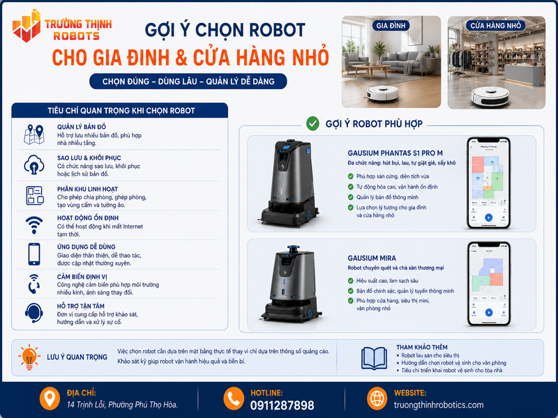 Gợi ý chọn robot cho gia đình và cửa hàng nhỏ