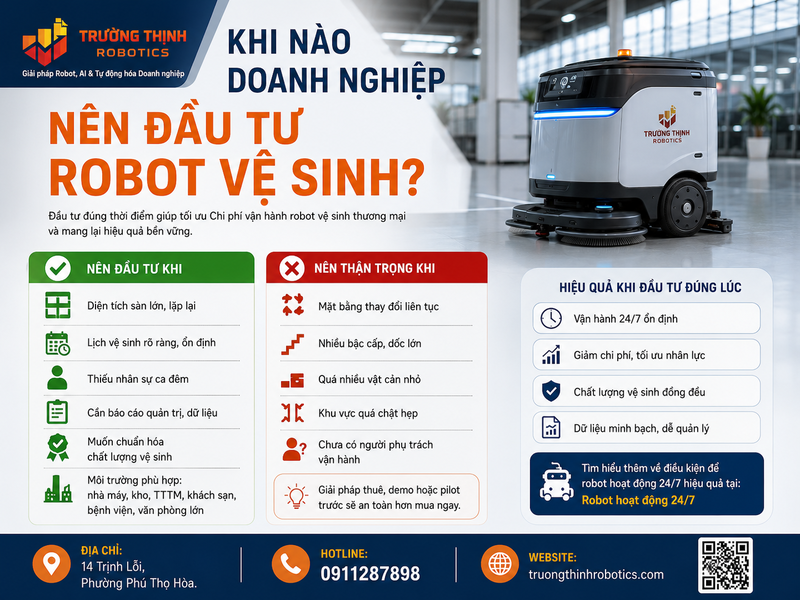 Khi nào doanh nghiệp nên đầu tư robot vệ sinh?