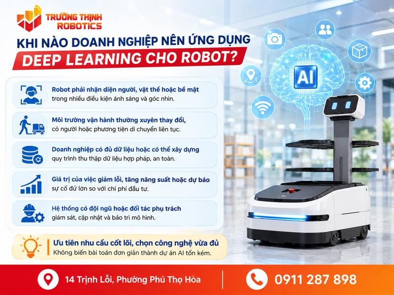 Khi nào doanh nghiệp nên ứng dụng Deep Learning cho robot?