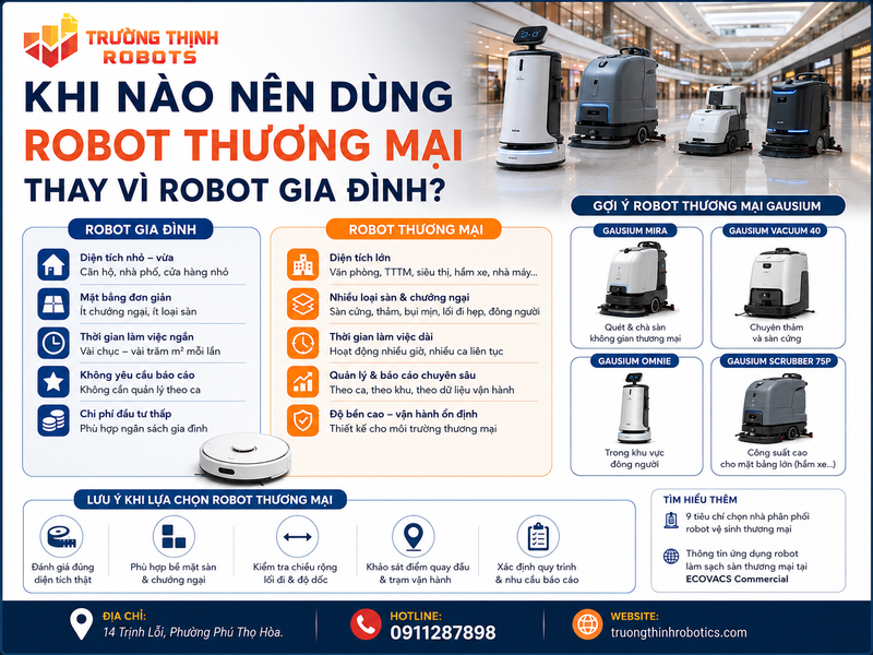 Khi nào nên dùng robot thương mại thay vì robot gia đình?
