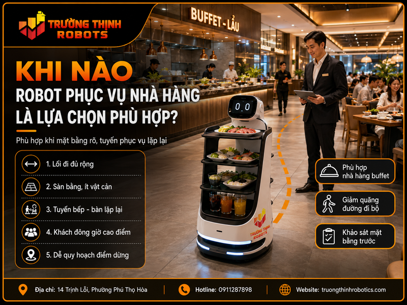 Khi nào robot phục vụ nhà hàng là lựa chọn phù hợp?