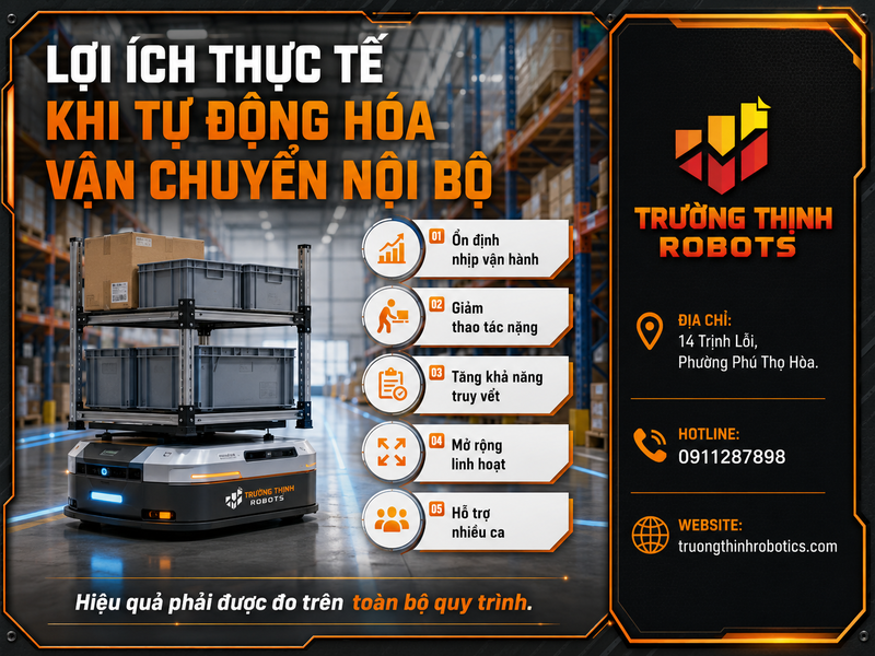 Lợi ích thực tế khi tự động hóa vận chuyển nội bộ