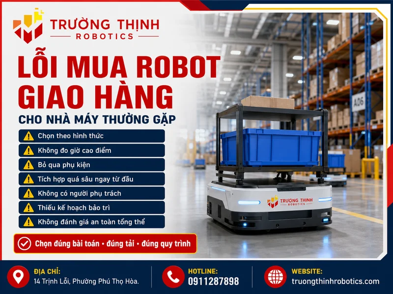 Lỗi mua robot giao hàng cho nhà máy thường gặp