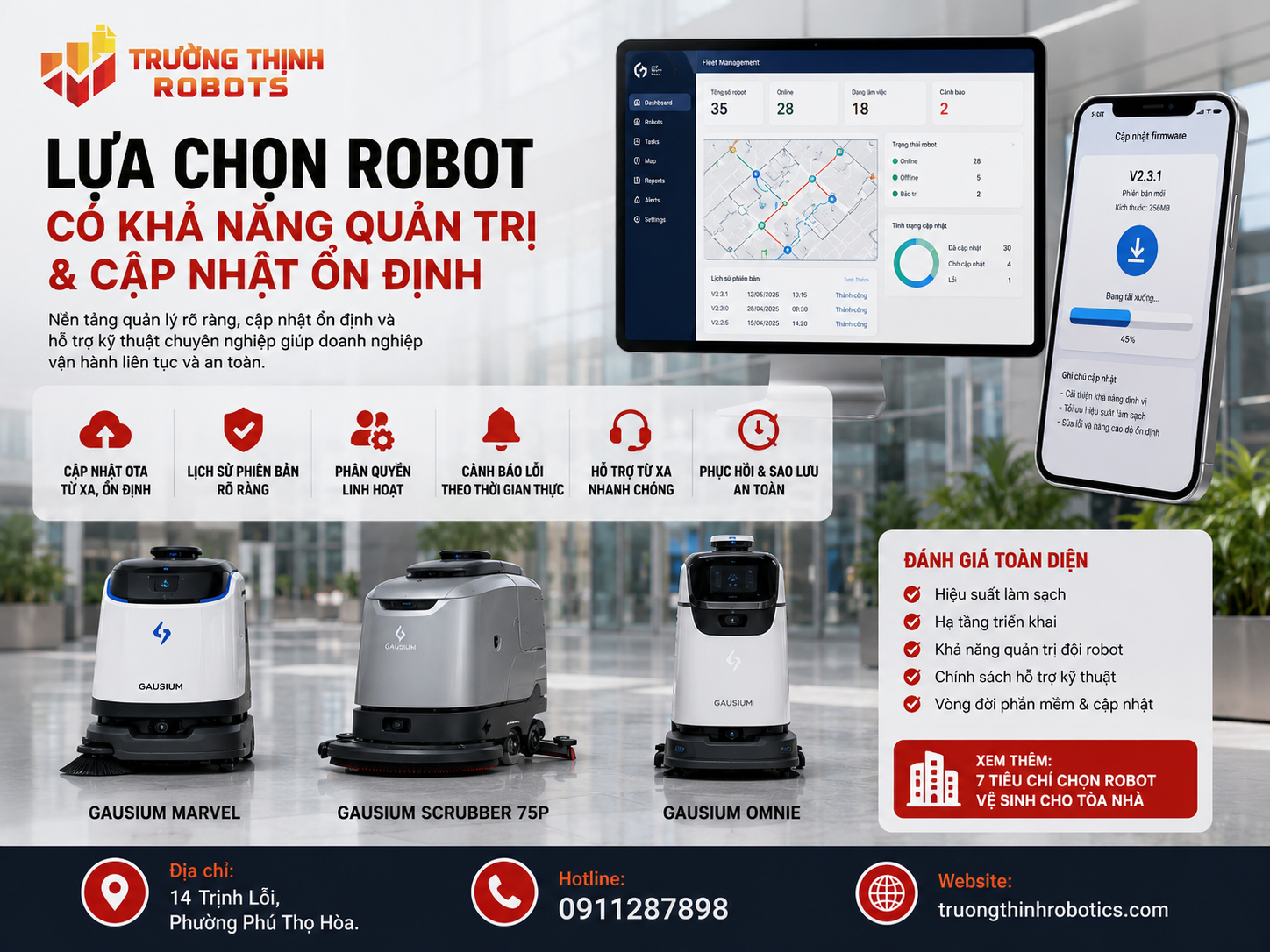 Lựa chọn robot có khả năng quản trị và cập nhật ổn định