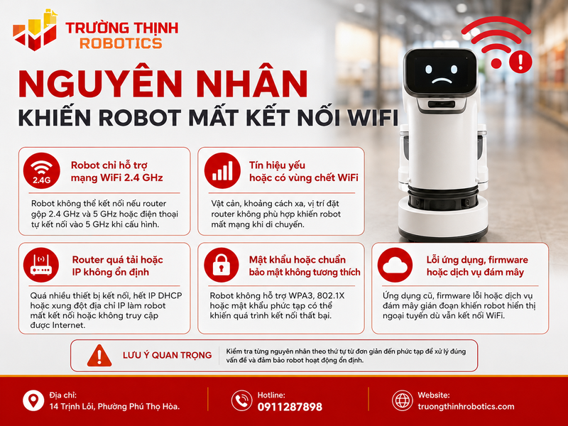 Nguyên nhân khiến robot mất kết nối WiFi