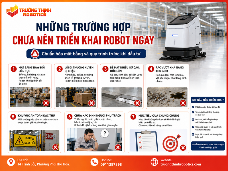 Những trường hợp chưa nên triển khai robot ngay