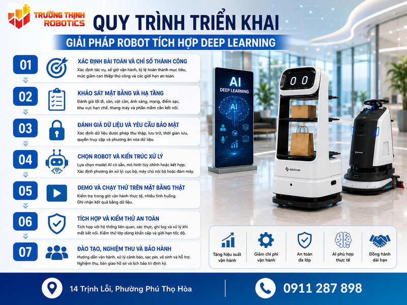 Quy trình triển khai giải pháp robot tích hợp Deep Learning