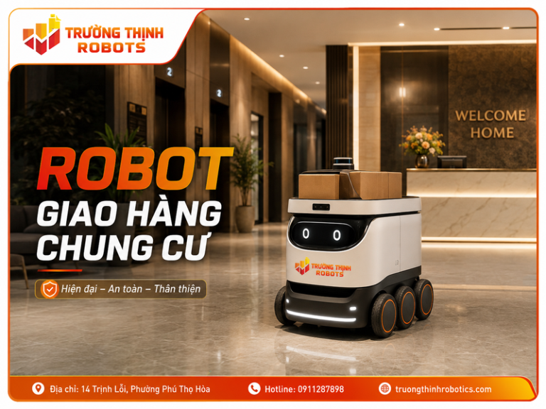 Robot giao hàng chung cư: 7 tiêu chí chọn đúng, vận hành hiệu quả