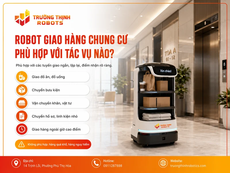 Robot giao hàng chung cư phù hợp với những tác vụ nào? 