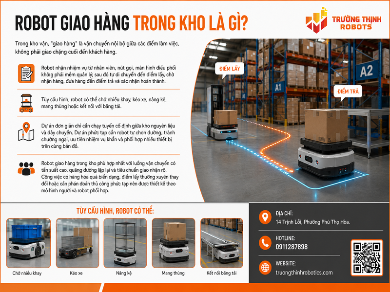 Robot giao hàng trong kho là gì?