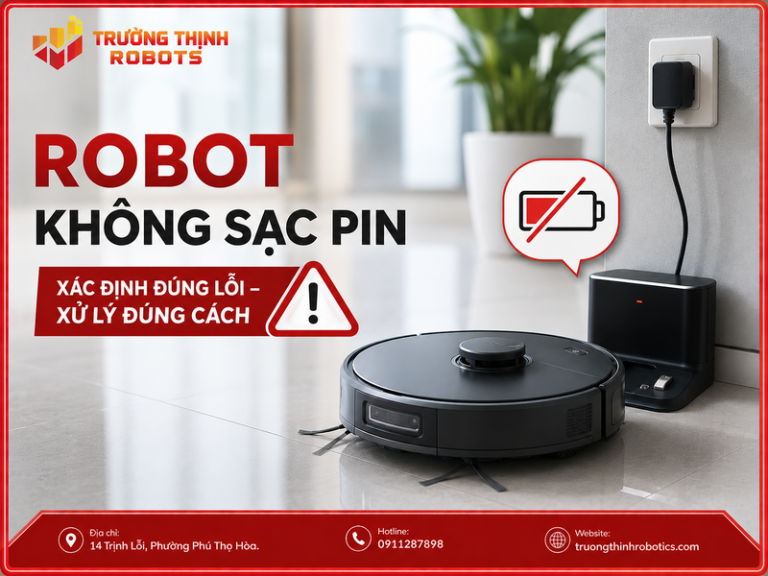 Robot không sạc pin: Hướng dẫn 9 bước kiểm tra hiệu quả