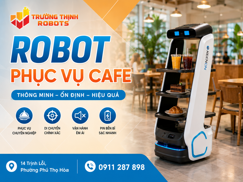 Robot phục vụ cafe: Review giải pháp tối ưu vận hành quán
