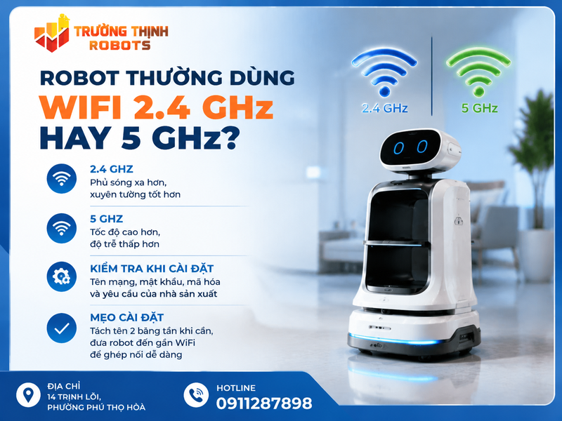 Robot thường dùng WiFi 2.4 GHz hay 5 GHz?