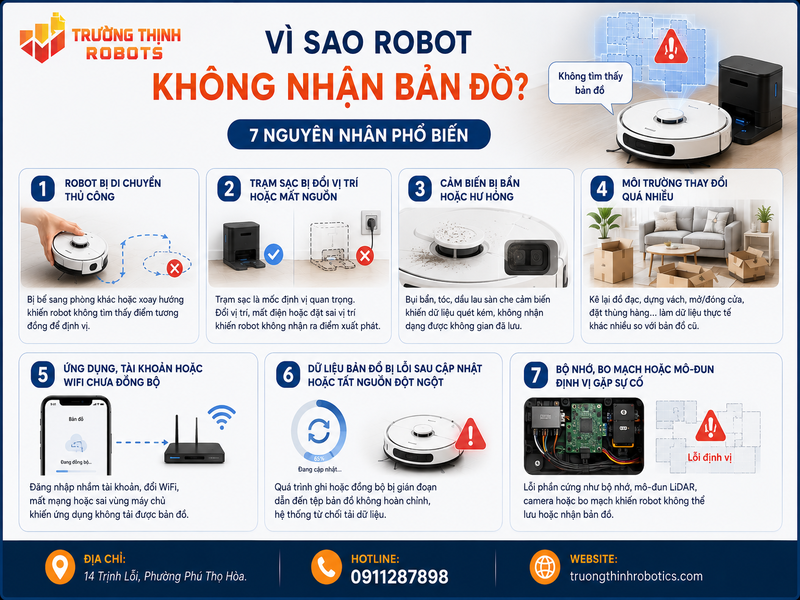 Vì sao robot không nhận bản đồ?