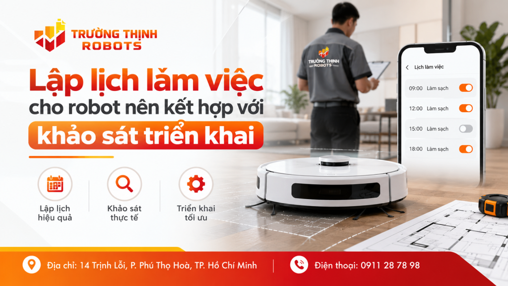 Lập lịch làm việc cho robot nên kết hợp với khảo sát triển khai
