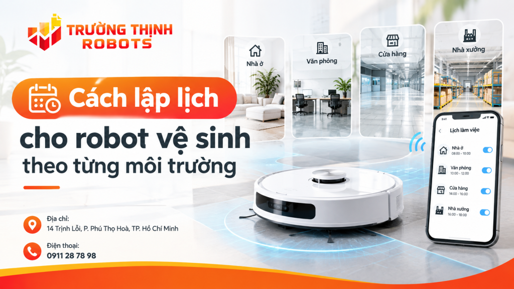 Cách lập lịch cho robot vệ sinh theo từng môi trường