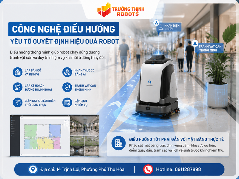Công nghệ điều hướng: yếu tố quyết định hiệu quả robot