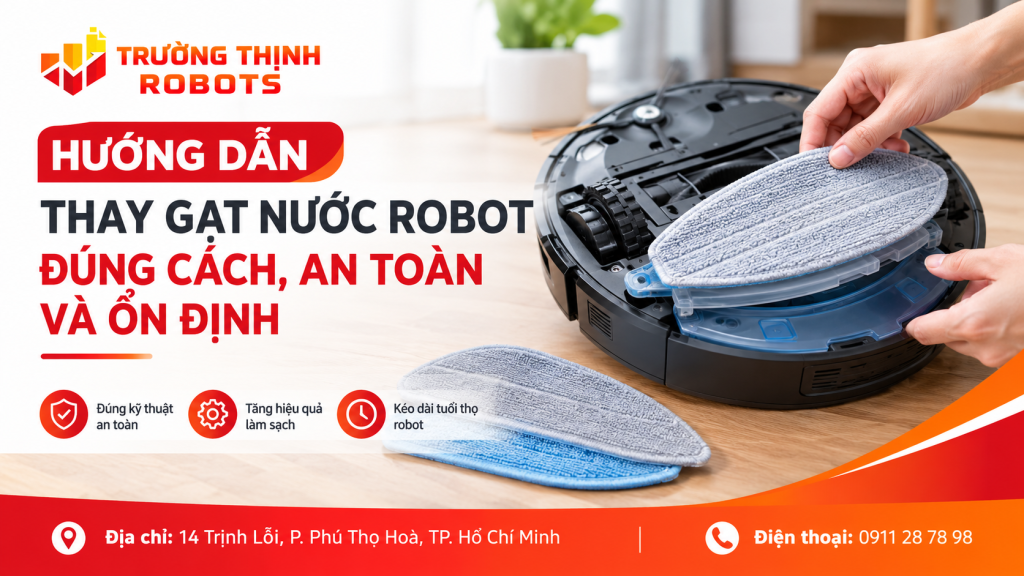 Hướng dẫn thay gạt nước robot đúng cách, an toàn và ổn định