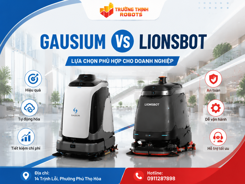 Gausium và LionsBot: So sánh robot vệ sinh cho doanh nghiệp