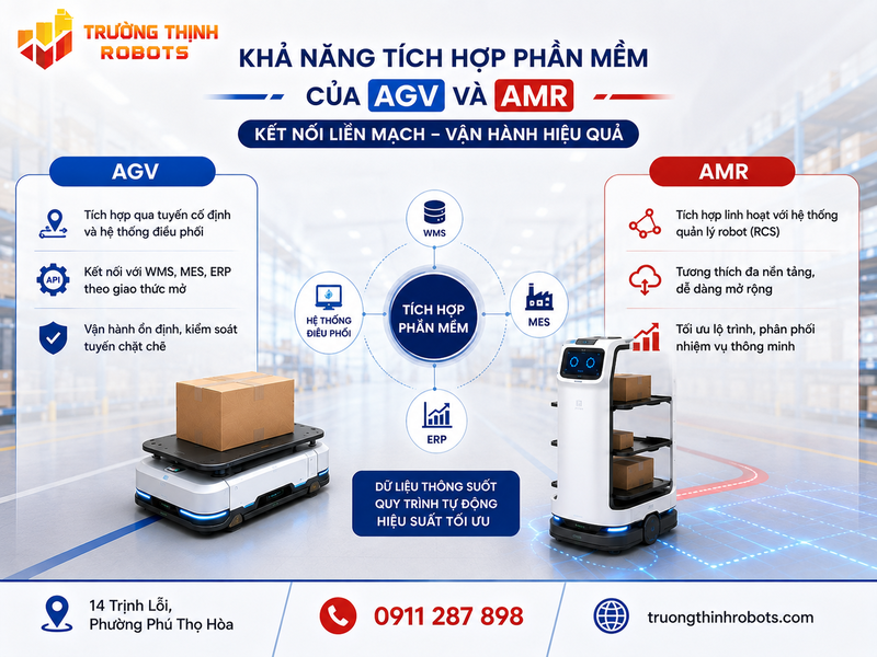 Khả năng tích hợp phần mềm của AGV và AMR