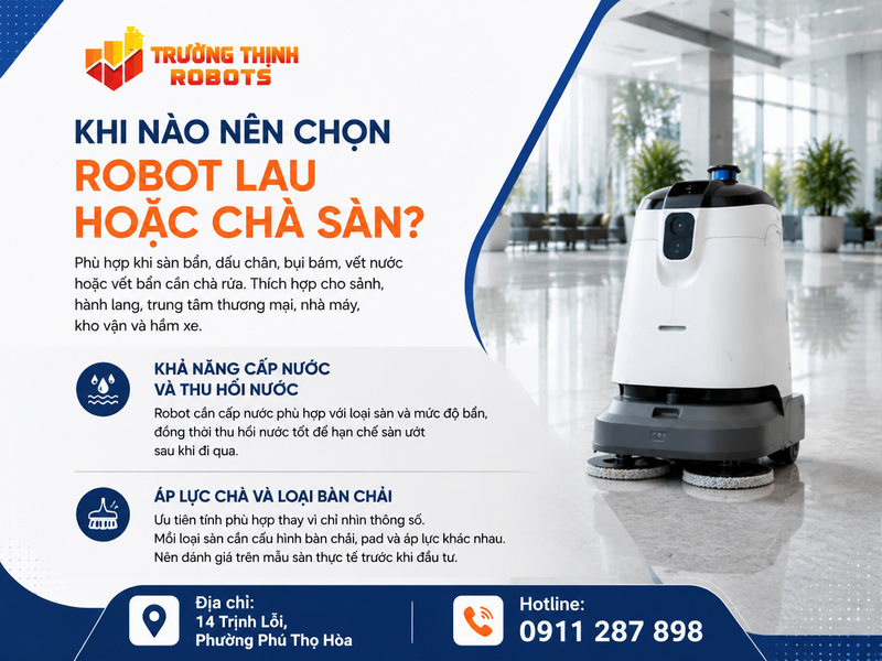 Khi nào nên chọn robot lau hoặc chà sàn?