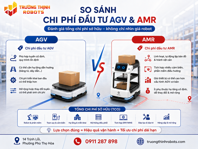 So sánh chi phí đầu tư AGV và AMR