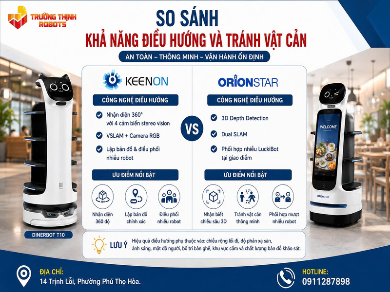 So sánh khả năng điều hướng và tránh vật cản