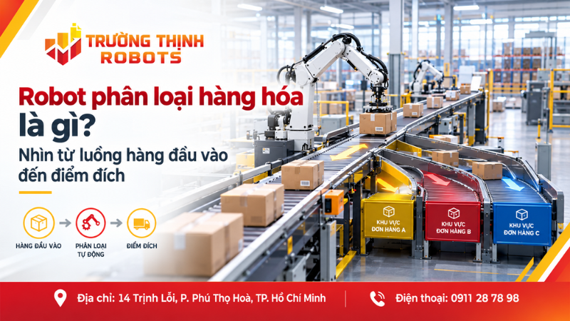 Robot phân loại hàng hóa là gì? Nhìn từ luồng hàng đầu vào đến điểm đích