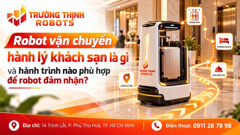 Robot vận chuyển hành lý khách sạn là gì và hành trình nào phù hợp để robot đảm nhận?